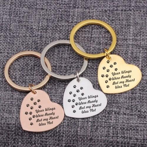 Accessories Your Wings Were Ready But My Heart Was Not Party Favors Heart Shaped Keychain Fashion Pets Loss Souvenir Keyrings