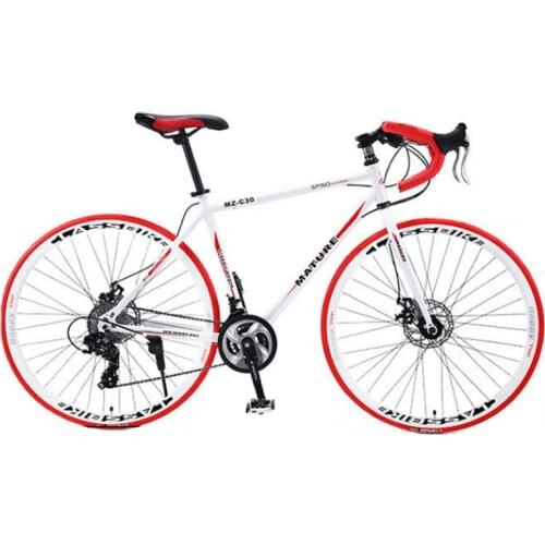 700C Aluminum road bike 21 27 30 speed bend double disc brakes sports bike student bicycle High quality bicycles for adults