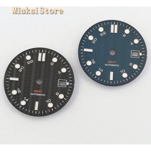 1PCS 31.5mm sterile blue black watch Dial Fit ETA 2836/2824 DG2813/3804 Miyota 8215 821A 8205 automatic movement P934-N