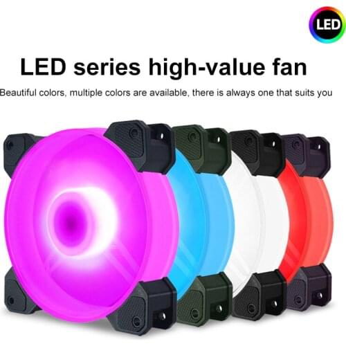 Coolmoon 12cm Computer Case Fan Mute LED Light Case Cooling Fan Desktop Computer Fan