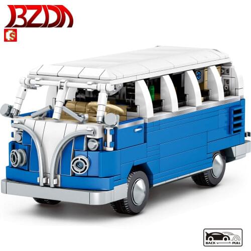 BZDA Car Bricks City Bus Car Camper Model Building Blocks Educational Assemble Toys for Children Kids Gifts Moc 707PCS