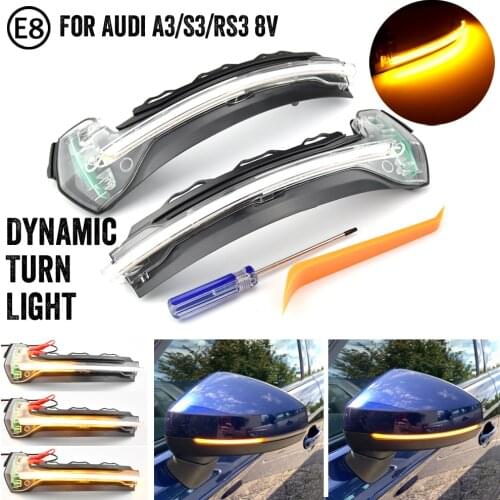 Dynamic Sequential Mirror Flowing LED Turn Signal Light For Audi A3 8V S3 RS3 2013-2018