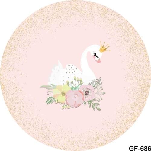 Birthday Round Backdrop Cartoon Kids Girl Party Decoration Pink Baby Shower Newborn Circle Background custom photo chidlren