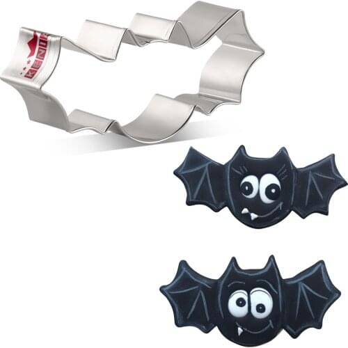 KENIAO Bat Cookie Cutter for Halloween Party - 4.5 x 9.3 cm - Biscuit / Fondant / Pastry Cutter - Stainless Steel