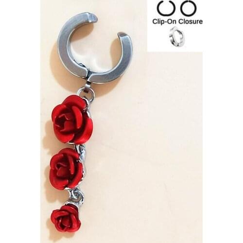 Rose FLOWER fake Belly Button Rings 316l Steel Body Jewelry Belly Piercing Rings Sexy Fake Navel Piercing Ombligo