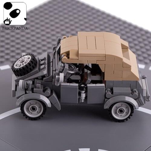 Military WW2 Convertible bucket Car Building Block German Soldier Army Jeep Minifigs Accessories Children Educational Brick Toys
