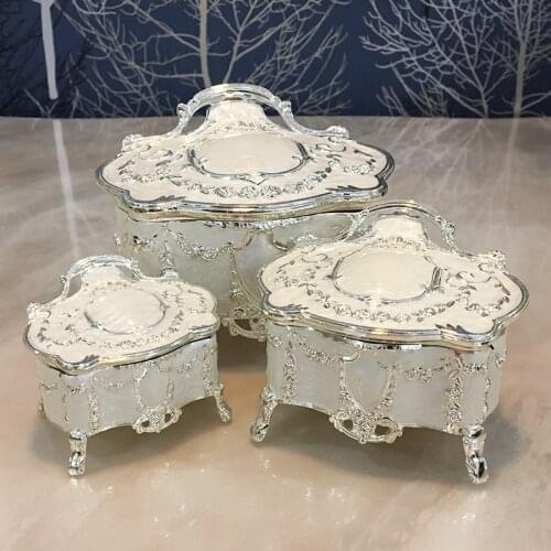 Mini Metal Jewelry Box Princess European Style Korean Palace Retro High-end Jewelry Storage Box Jewelry Box