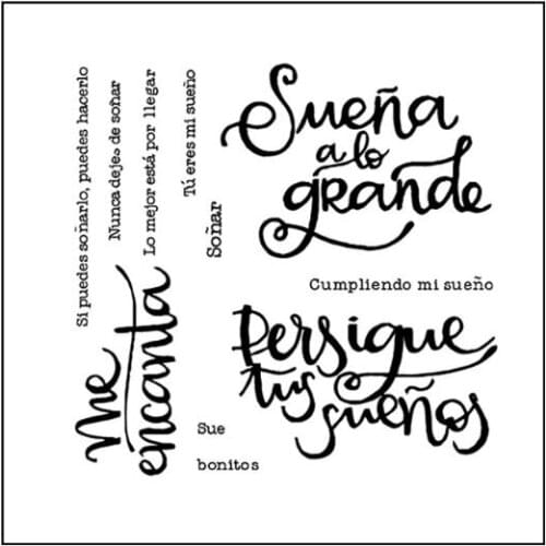 2021 New Spanish Word DIY Silicone Clear Stamp Cling Seal Scrapbook Embossing Album Decor