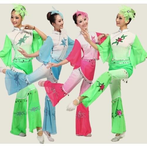 Hanfu dress national dance costumes yangko clothes classical dance modern dance stage costumes