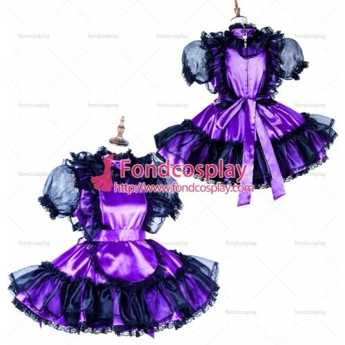 Lockable Sissy maid Satin-Organza dress Uniform cosplay costume Tailor-made[G2010]