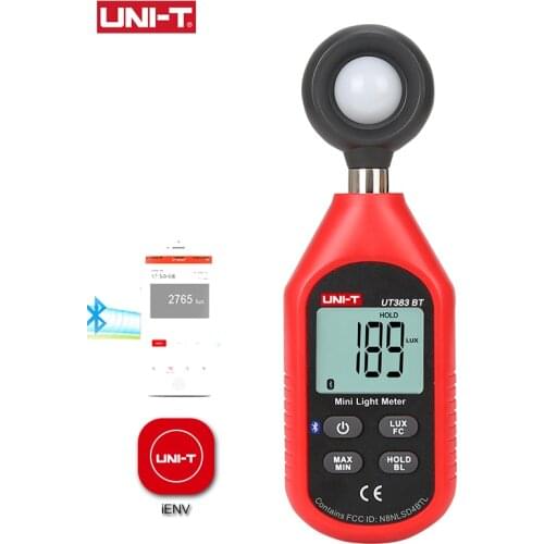 UNI-T UT383BT Bluetooth Handheld Upgrade Environmental Protection BT Series Illuminance Meter, Brightness Lux Fc Test Max Min