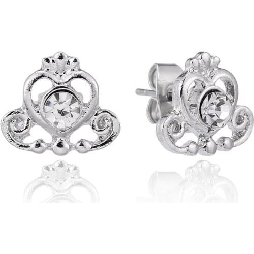 Seialoy Silver Color Heart Pumpkin Car Earrings For Women Girl Friends Couple Birthday Gift Stud Earrings Jewelry Anti Allergy