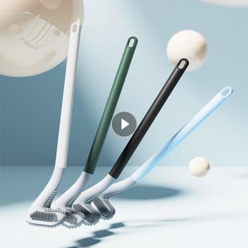 Golf Long Handle Brush Toilet Cleaning Silicone Toilet Brushes Bathroom Toilet Cleaning Brush Bendable Silicone Head Non Slip