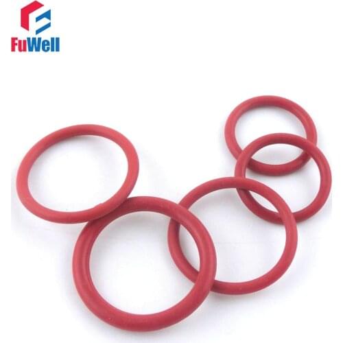 200pcs 2.4mm Thickness Silicon O-ring Sealing 17/18/19/20/21/22/23/24/25/26mm OD Red Rubber O Rings Seals Gaskets Washers