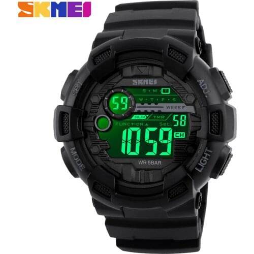 SKMEI Outdoor Military LED Back Light Electronic Men Clock Watch Countdown Calendar Waterproof Sport Watches reloj hombre 1243