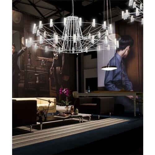 Modern Iron LED Pendant Light Living Bedroom Dining Room Villa Double layer Pendant Lamp White Decor Pendant Lighting PA0521