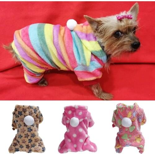 Warm Fleece Pet Dog Jumpsuit Overalls Winter Dog Clothes For Small Dogs Chihuahua Shih Tzu Sweater Puppy Suit Dogs Pets Clothing