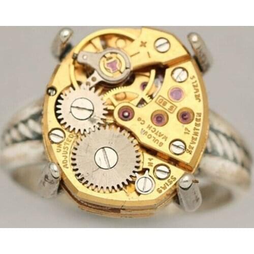 Vintage Fashion Punk Jewelry Precision Mechanical Disc Design Gear Rings For Men Metal Gold&Silver Color Ring Christmas Gifts