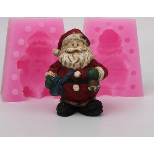 WD006 Silicone mold 3D Xmas Santa Claus furnishing articles diy Resin clay plaster decoration craft mould fondant cake tool