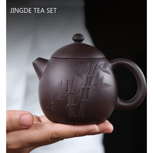Yixing Boutique Purple Clay Tea Pot Hand-carved Dragon Egg Teapot Beauty Kettle Handmade Teaware Chinese Tea Ceremony Gift 240ml