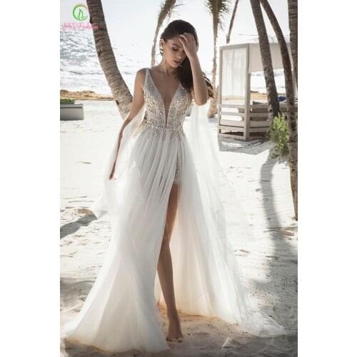 SSYFashion New Luxury Evening Dress Sexy V-neck Sequins Beading Backless Beach Party Formal Gowns for Women Vestidos De Noite