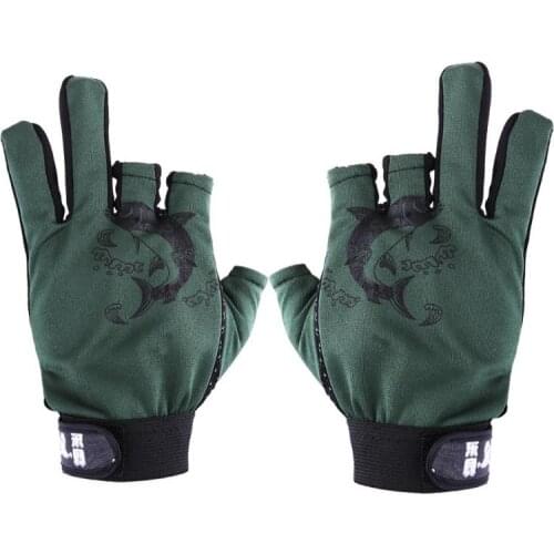 1 Pair 3 Half Finger Fishing Gloves Skidproof Resistant Half Finger Cycling Fishing Anti-Slip Tool for Fish Tackle Boxes Pesca