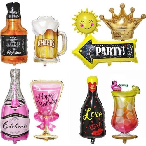 1pc Big Helium Balloon Champagne Goblet Aluminum Balloons Wedding Birthday Party Decorations Adult hot Selling Baby Bath Toys