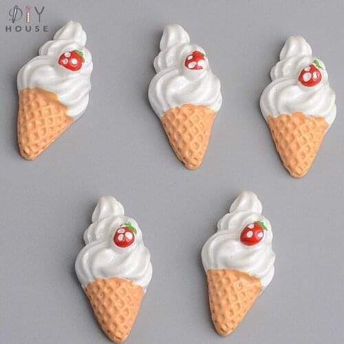 10/20/30Pcs Ice Cream Dessert Flatback Planar Resin Color DIY Craft Supplies Basteln Phone Shell Decor Hair Accessories Material