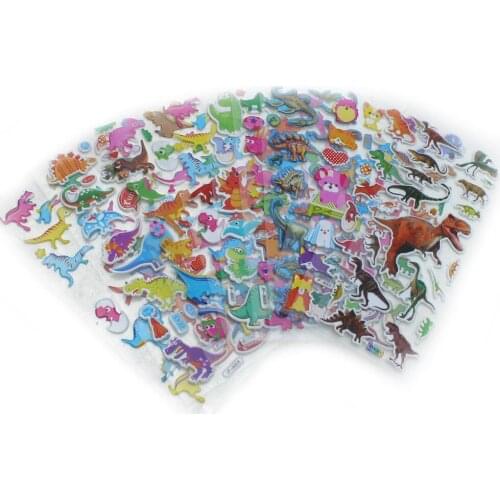 10Pcs no-repeat DIY Toys Stickers PVC Gifts For Kids Small Animal Cartoon Dinosaur D