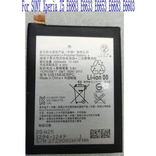 100% Brand new High Quality 2900mAh LIS1593ERPC Battery For SONY Xperia Z5 E6883 E6633 E6653 E6683 E6603 Mobile Phone