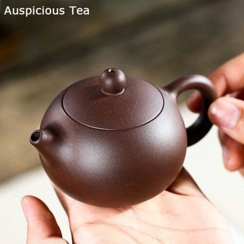 110ml Yixing Boutique Purple Clay Teapots Ball Shaped Infuser Xishi Tea Pot Beauty Kettle Customized Zisha Tea Set Authentic
