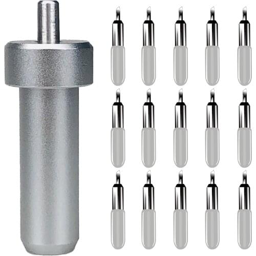 15pcs Plotter Blades Vinyl Cutter Knife for Cricut Joy Replacement Cutting Blades Carving Tool + 1pc Blade Holder Universal