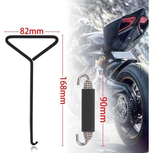 17.5CM Motorcycle Bicycle T-Handle Exhaust Stand Puller With 2pcs Spring Hook Stainless Steel Tools OFF-Road Dirt Scooters ATV