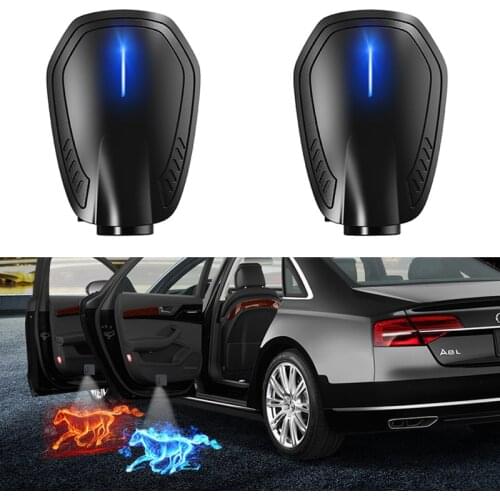 2PCS Universal Wireless Led Car Door Welcome Laser Projector Logo Ghost Shadow Night Light Car Accessories with Built-in Battery