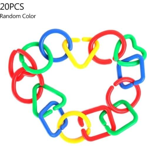 20Pcs Parrot Bite Chew Play Toy Bird DIY Accessories Colorful Plastic Chain Link