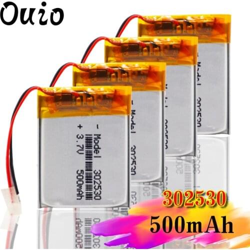 3.7V,500mAH,302530 polymer lithium ion / Li-ion battery for mp3,MP4,speaker,voice recorder pen,smart watch