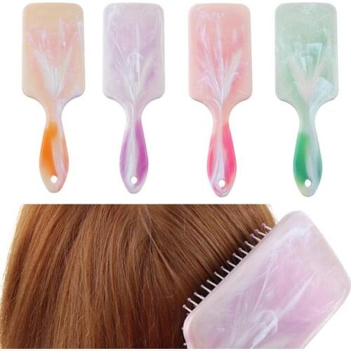 4 Color Marbling Plastic Hair Comb Hair Care Brush Scalp Massage Comb Head Promote Blood Circulation