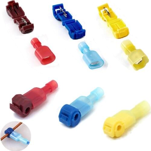 40Pcs Red Blue Yellow Scotch Lock Quick Splice Terminals Combo 0.5-4.0mm2 T-Tap/Male Insulated Wire Connectors