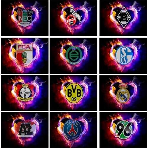 5D DIY Diamond Painting Football Team Logo Full Diamond Embroidery Animal Home Decoration Cross Stitch Kits
