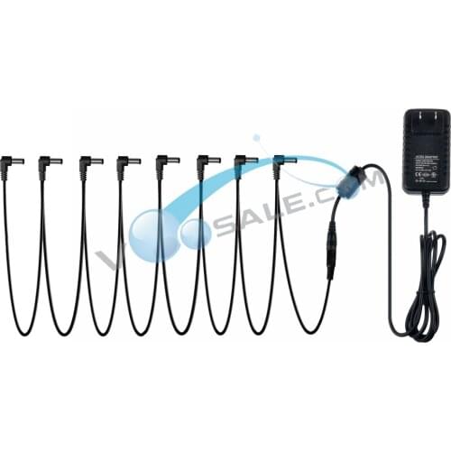Caline AC100V-240V to DC9V/1A Adapter AC Plug Power Supply + 8 Heads Multi-interface Pedal Connecting Cable Guitar Accessories