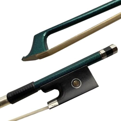 Free shipping 3 pcs of 4/4 Green Carbon Fiber Violin Bow Carbon Fiber Bow Well Balance Horse Hair Violin Bow Accessories