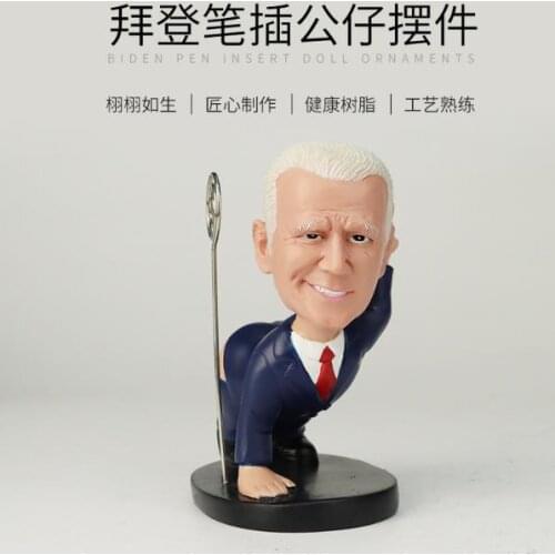 Biden Pen Holder Decoration Fun Spoof Character Resin Statue Business Card Holder Craft Souvenir Doll Home Accessories resins
