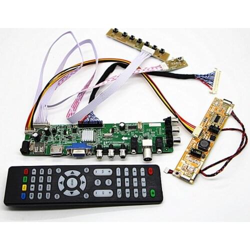 DVB-T2/DVB-T/DVB-C LCD digital TV Driver Controller Board Kit 21.5 inch M215HW03 V.1 1920*1080 LCD controller board DIY kit