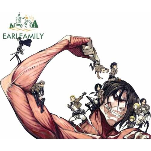 EARLFAMILY 13cm for Attack The Titan Creative VAN Car Sticker 3D Funny Anime Waterproof Decal Suitable for All Types of Vehicles