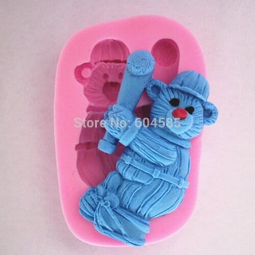 FM385 Christmas Santa Claus bear snowman fondant cake molds soap chocolate mould for the kitchen baking