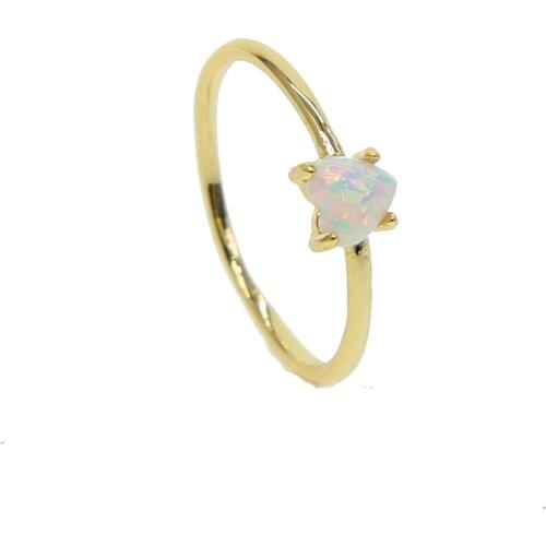 TOP quality Simple single stone ring Heart shaped gold color women valentines gift jewelry for lover minimalist rings for women