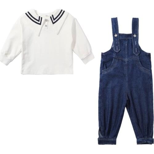 Baby Girl Two Piece Sets Children Clothes Jeans New 2021 Fashion Autumn Spring Kids Cute O-Neck