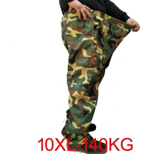 Summer Plus Size 9XL 10XL Mens Cargo Pants Elastic Waist Large Size 8XL Camouflage Army Green Out Door 140KG Style Work Pants