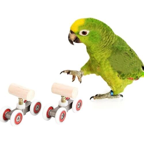 Bird Toys Parrot Mini Roller Skates Toy for Small Medium Birds Intelligence Training Toys Set 2 Packs Improve Health