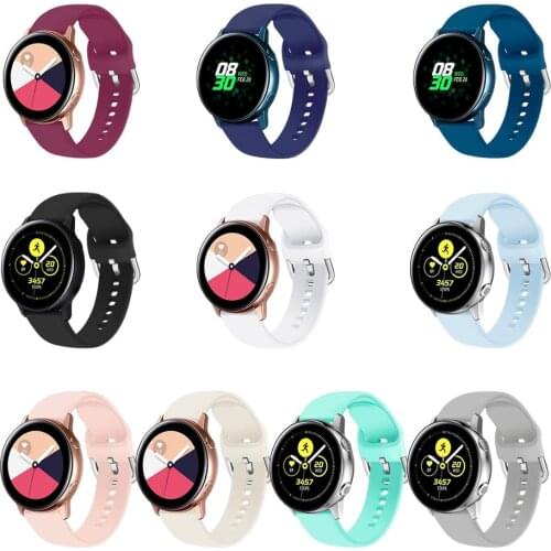Soft Silicone Band for Samsung Galaxy Watch Active 40mm R500 Active2 44mm R830 SM-R820 Sport Strap Active2 Replacement Wristband